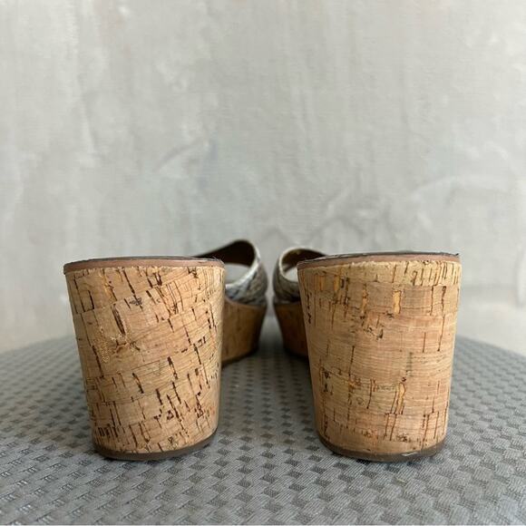 Sam Edelman Sandals Womens 10 Reid Cork Wedge Heel Slide Shoes Slip On Boho - Picture 11 of 15